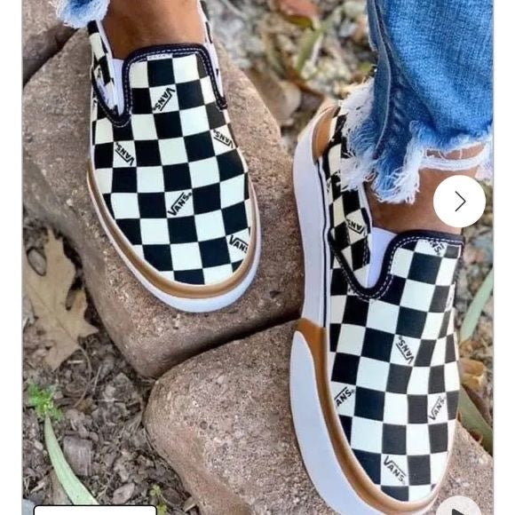 Platform checkered vans