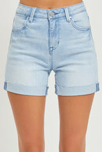 Load image into Gallery viewer, Risen light washed high rise cuffed shorts
