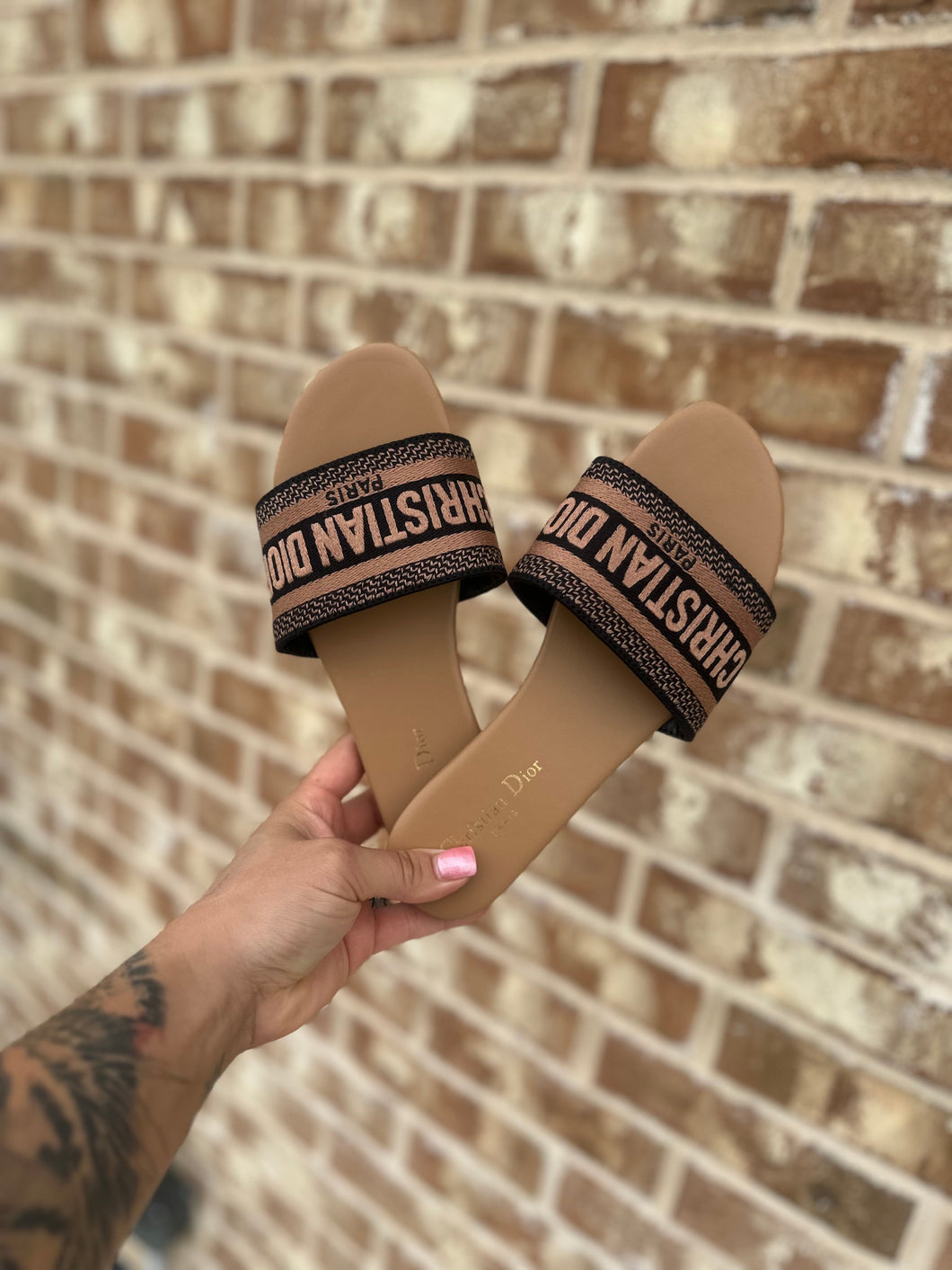 Brown D I O R sandals